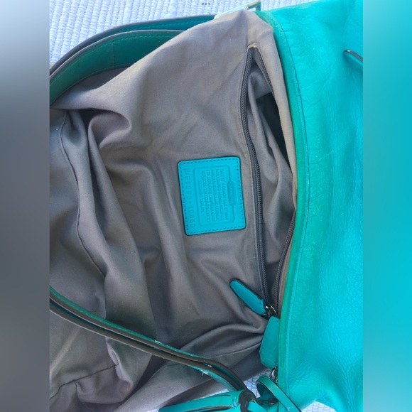 Coach Legacy Duffel Shoulder Handbag Teal Blue/Green - Picture 14 of 16